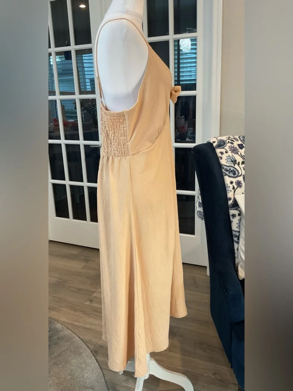 NWT New Fashion Rosette Slip Maxi Dress Smocked Back in Off-White - Size 3X - Picture 3 of 11